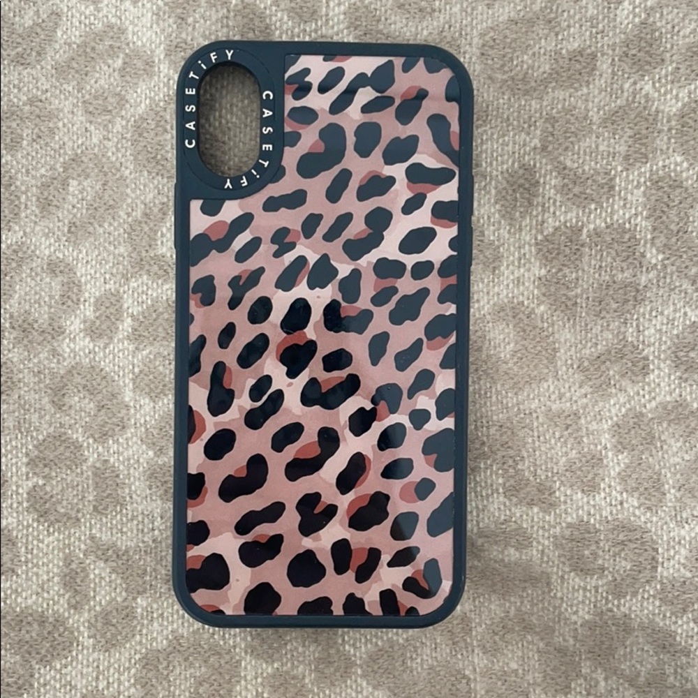 Casetify iphone X material case - spotted leopard